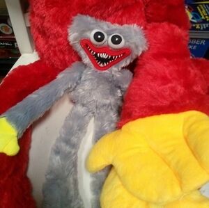 Gray and Yellow Monster Plush Toy